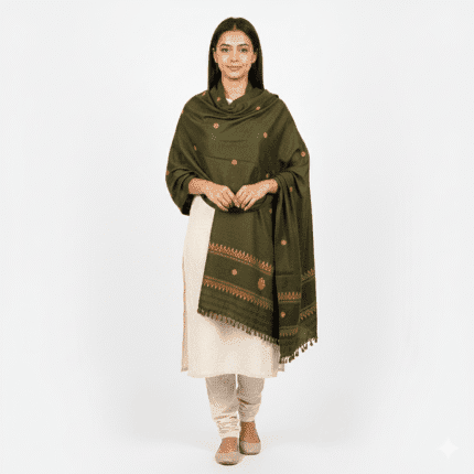Emerald Heritage Eri Silk Shawl Muga Work