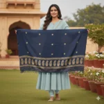 Indigo Roots Eri Silk Shawl Muga Work