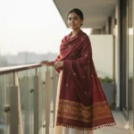 Golden Dusk Elegance Eri Silk Shawl Muga Work