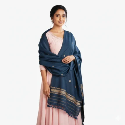 Neelbaan Artisan Eri Silk Stole Muga Work