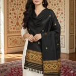 Siyahi Sona Wrap Eri Silk Shawl Muga Work