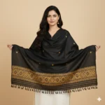Siyahi Sona Wrap Eri Silk Shawl Muga Work