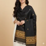 Siyahi Sona Wrap Eri Silk Shawl Muga Work