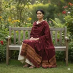 Golden Dusk Elegance Eri Silk Shawl Muga Work