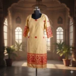 Kesari Gulmohar Hand weave Kurti