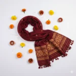 Golden Dusk Elegance Eri Silk Shawl Muga Work