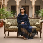Floral Noir Elegance Eri Silk Shawl Muga Work