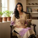 Lavender Noor Handloom Kurti