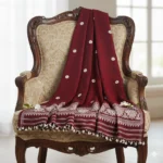 Burgundy Bloom Eri Silk Shawl Eri Work
