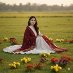 Golden Dusk Elegance Eri Silk Shawl Muga Work