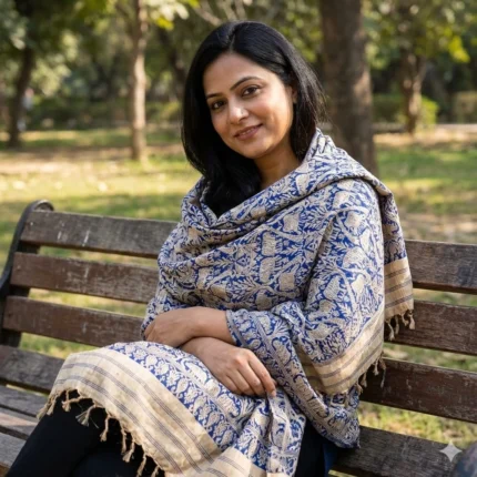 Neel Jungle Jamdani Shawl