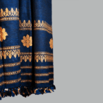 Indigo Reverie Eri Silk Shawl Muga Work