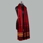 Mehfil Maroon Weave Eri Silk Shawl Muga Work