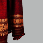 Mehfil Maroon Weave Eri Silk Shawl Muga Work
