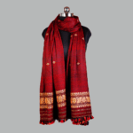 Mehfil Maroon Weave Eri Silk Shawl Muga Work