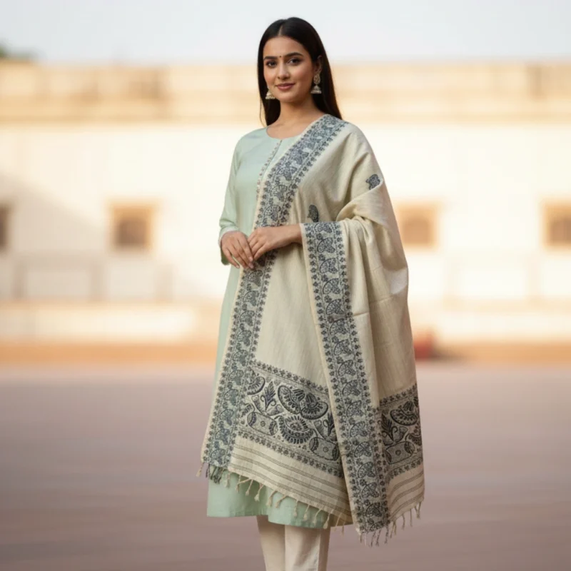 KalaVastra Charm Side Border Shawl