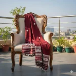 Zehra Wine Blossom Wrap Eri Silk Shawl Eri Work