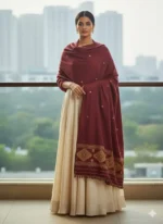 Wine & Weave Eri Silk Shawl Muga Work