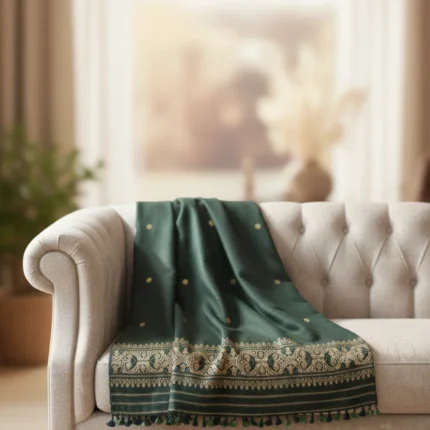 Palki Woodland Weave Eri Silk Shawl Muga Work