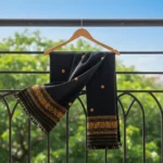 Noir Flora Heritage Eri Silk Shawl Muga Work