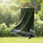 Olive Bloom Eri Silk Stole Eri Work