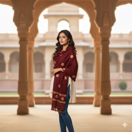 Noor Weave Heritage Eri Silk Shawl Muga Work