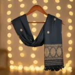 Midnight Mandala Eri Silk Shawl Muga Work