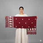 Gulbahaar Maroon Elegance Eri Silk Shawl Eri Work