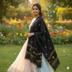 Midnight Heritage Eri Silk Stole Muga Work
