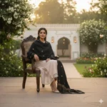 Midnight Heritage Eri Silk Stole Muga Work