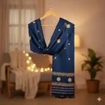 Indigo Reverie Eri Silk Shawl Muga Work