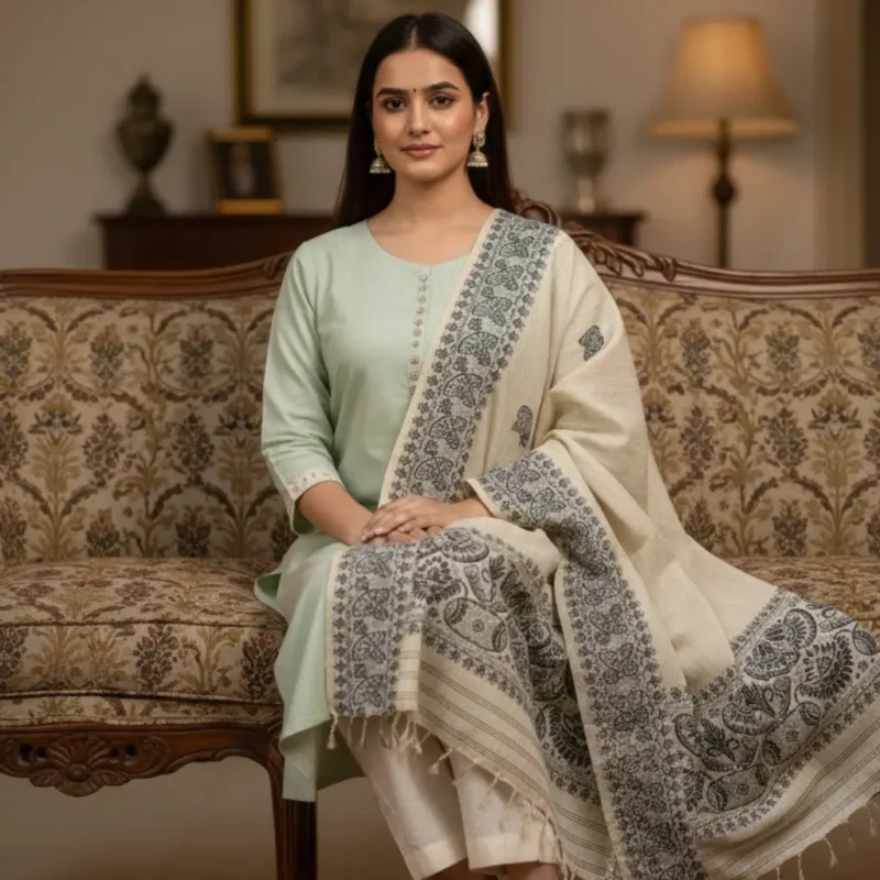 KalaVastra Charm Side Border Shawl