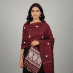 Burgundy Bloom Eri Silk Shawl Eri Work