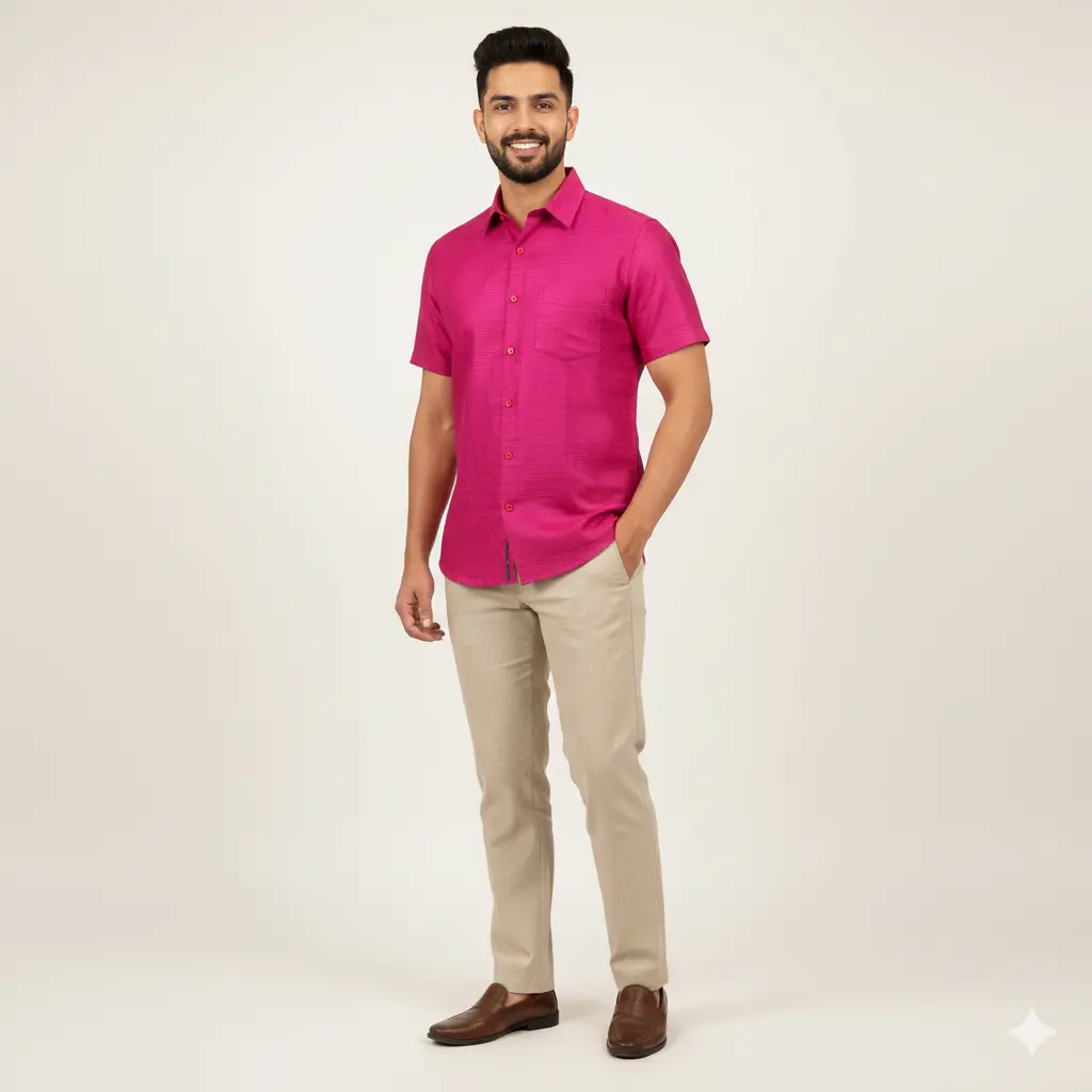 Plum Prestige – Premium Textured Eri Silk Shirt Plum Prestige – Premium Textured Eri Silk Shirt