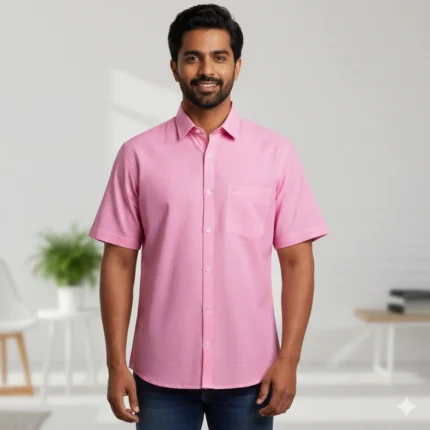Pink Pulse – Striped Cotton Elegance Shirt