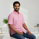 Pink Pulse – Striped Cotton Elegance Shirt