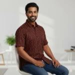 Ochre Code – Tribal Pattern Cotton Shirt