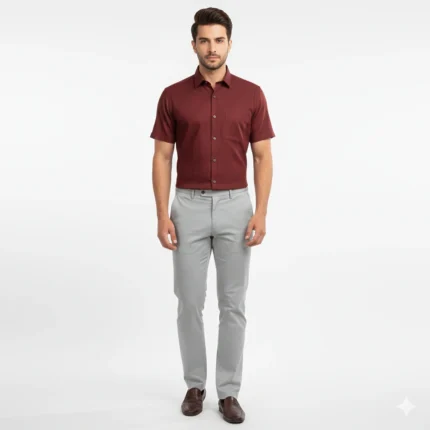 Crimson Drift – Premium Casual Cotton Shirt