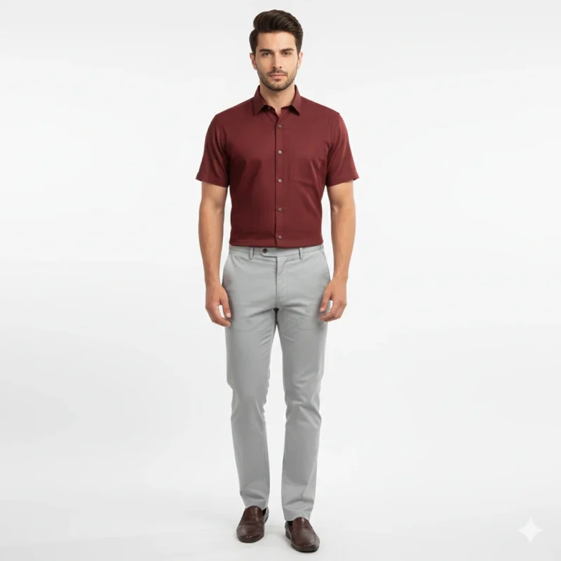 Crimson Drift – Premium Casual Cotton Shirt