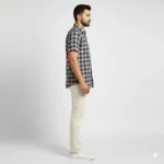 Urban Checks – Navy & Beige Cotton Classic Shirt