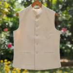 Maharaja Ivory Eri-Tassar Silk Modi Jacket