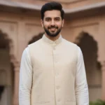 Maharaja Ivory Eri-Tassar Silk Modi Jacket