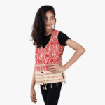 beige with red baby jacket
