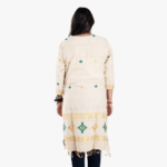 cream with golden and green kurti