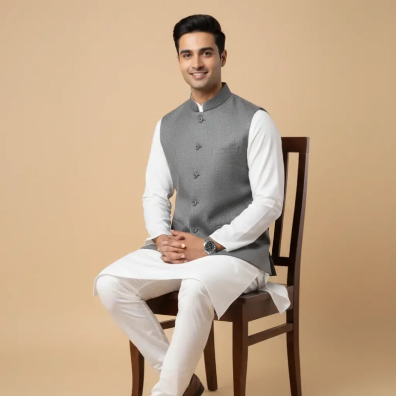 Heritage Grey Men’s Ethnic Jacket