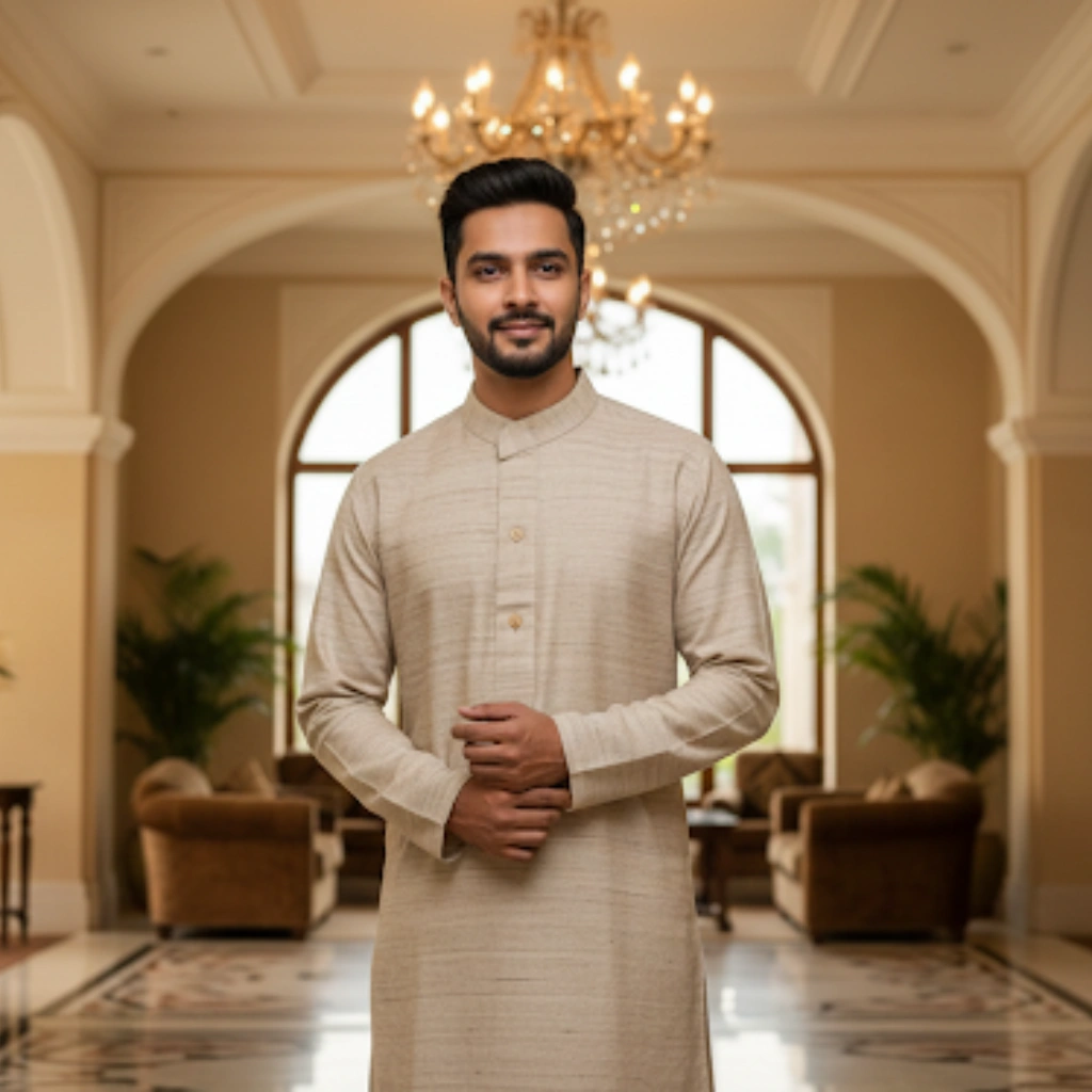 Golden Grain Muga Ghicha Silk Kurta Golden Grain Muga Ghicha Silk Kurta