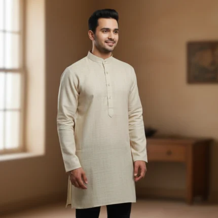 Moonlight Weave Eri Paat Silk Kurta