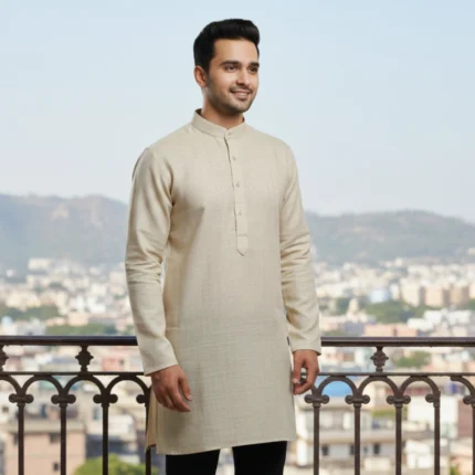Moonlight Weave Eri Paat Silk Kurta