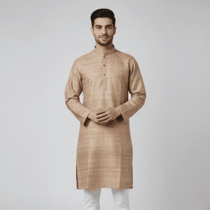 Cocoa Weave Muga Ghicha Silk Kurta