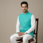 Turquoise Royale Eri Silk Modi Jacket